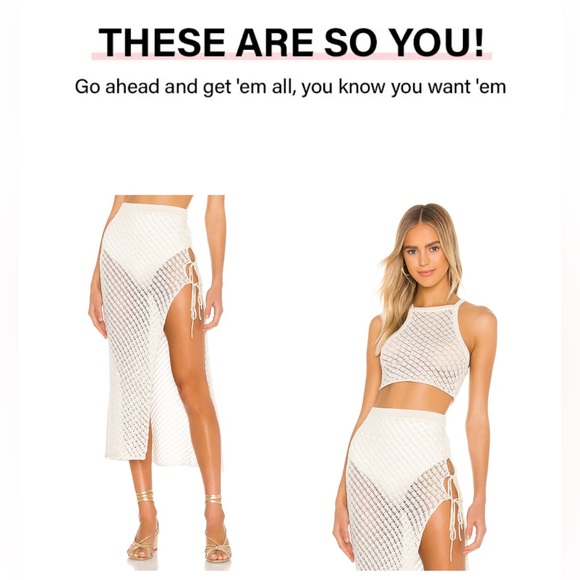 Offshore Midi Skirt & Crop Tank in White & Gold - Picture 16 of 16